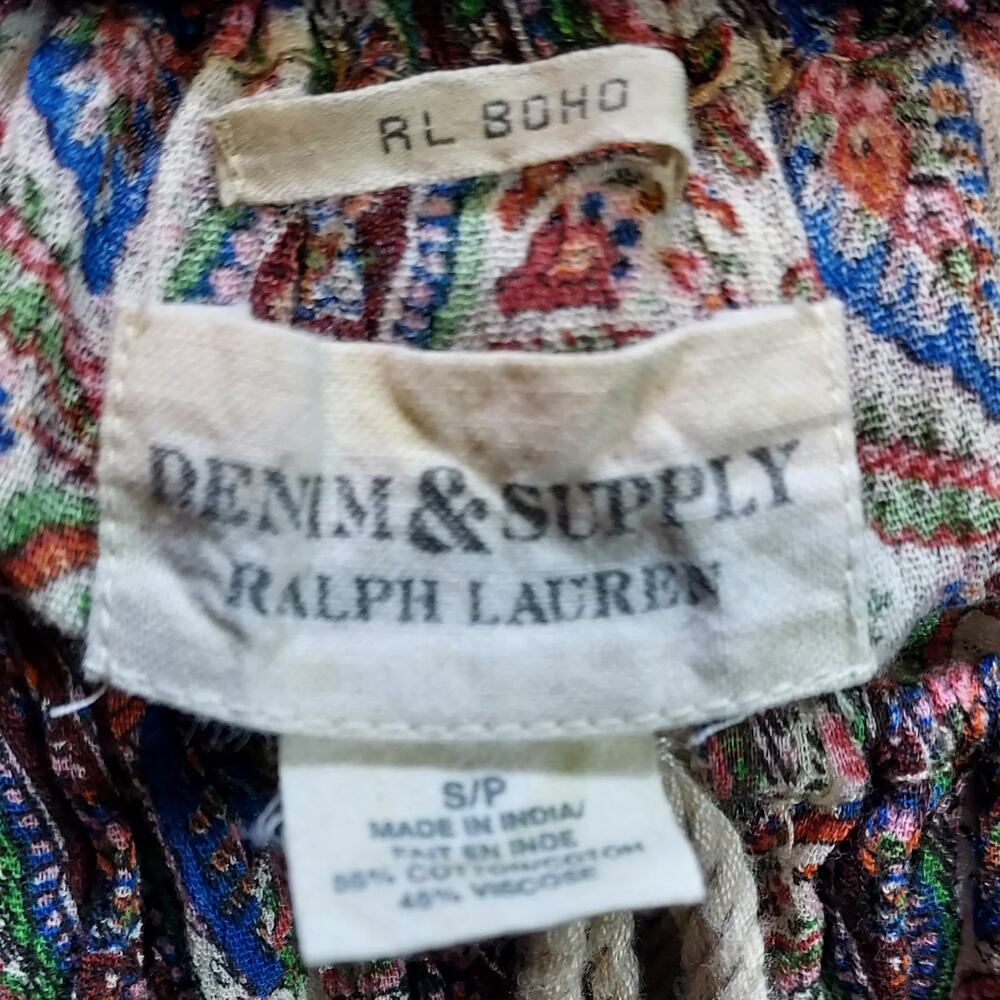 Denim & Supply by Ralph Lauren boho paisley drawstring top - Size Small - Picture 3 of 3